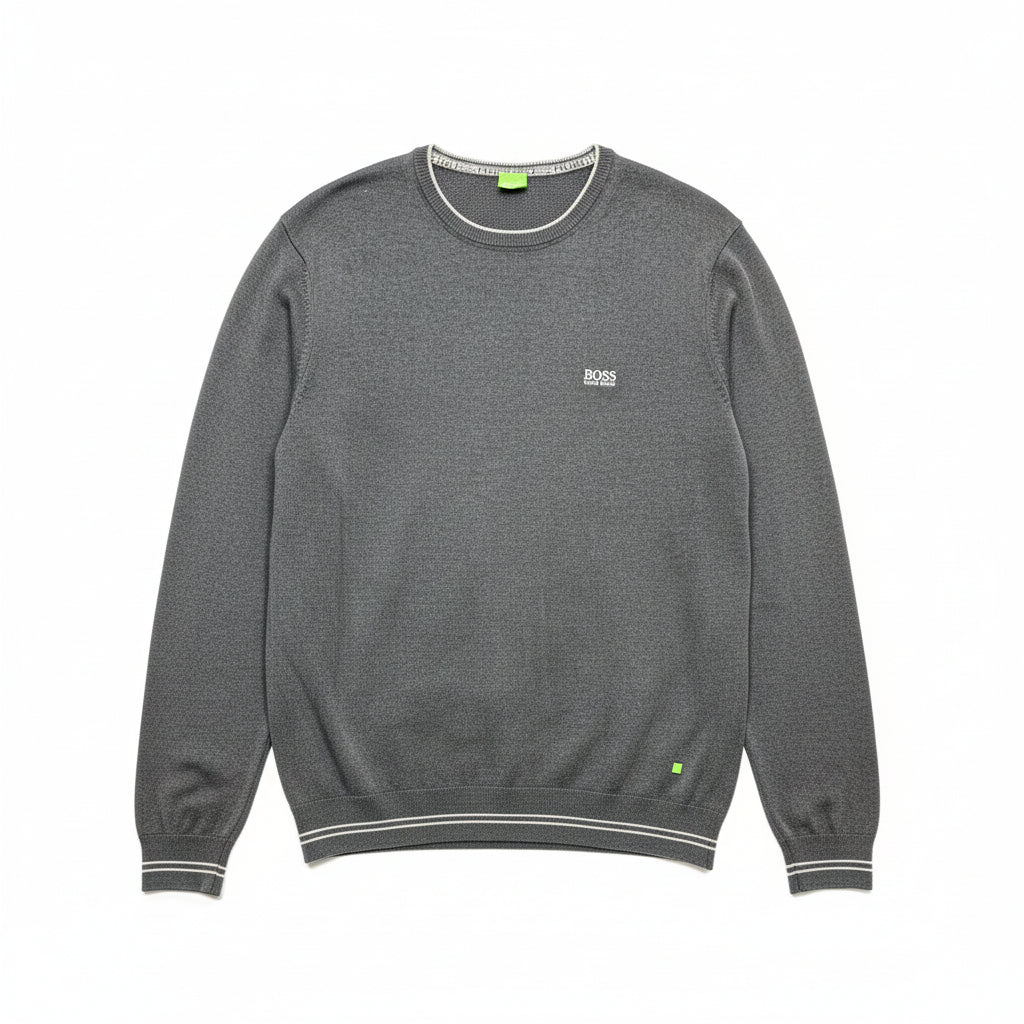 Hugo Boss Bargritte-B Round Neck Knitted Jumper Grey (Pre Loved)