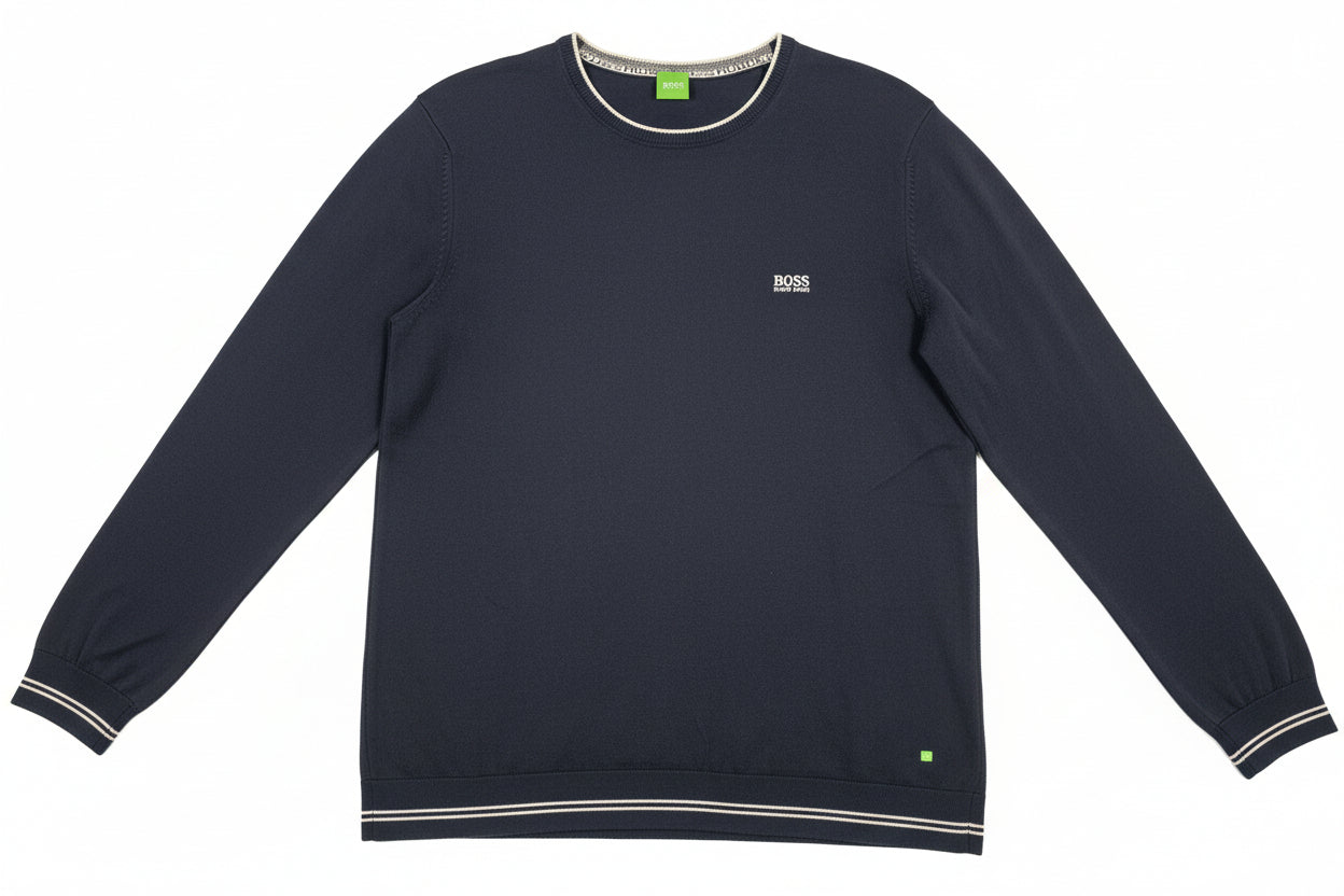 Hugo Boss Bargritte-B Round Neck Knitted Jumper Grey (Pre Loved)