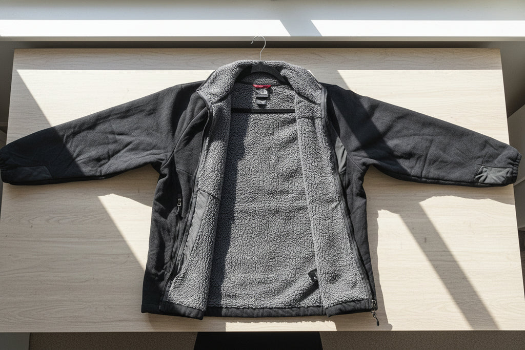 The North Face Mens XL Black Fleece Shell Teddy Plush Lined Full Zip Jacket (Pre Loved)