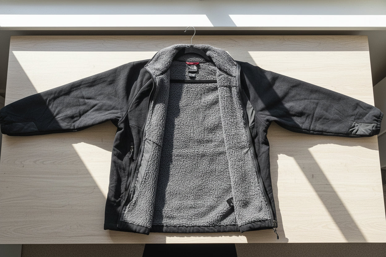 The North Face Mens XL Black Fleece Shell Teddy Plush Lined Full Zip Jacket (Pre Loved)