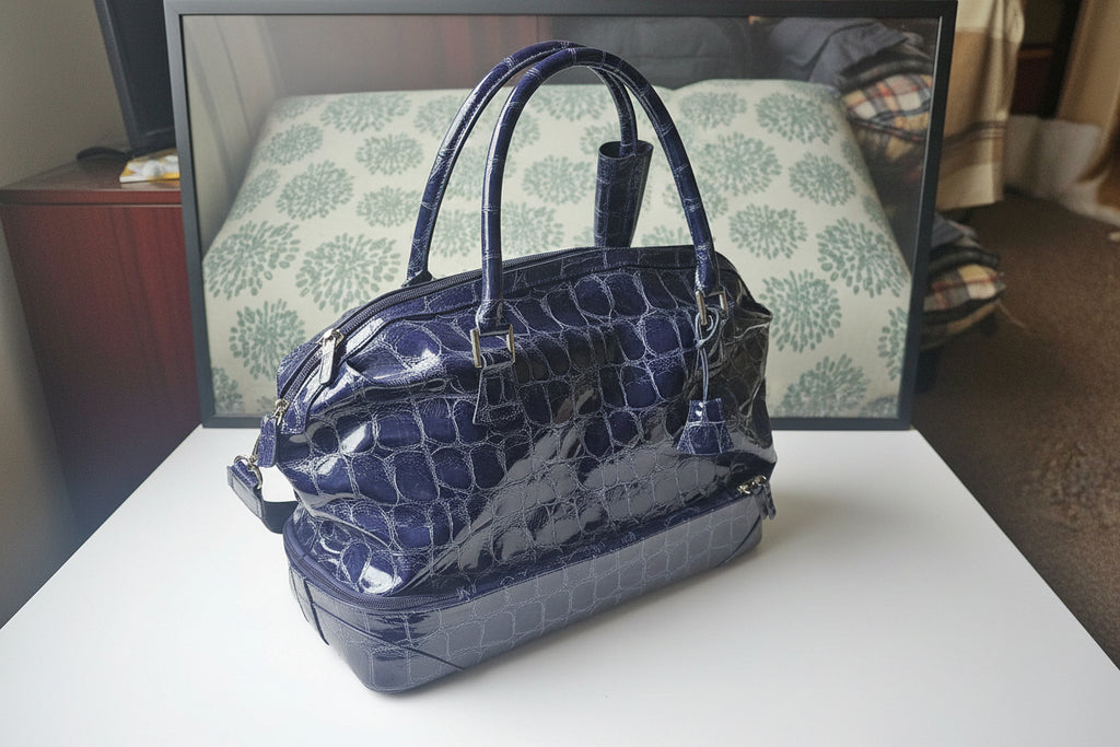 Jasper Conran Tripp Purple  Croc-Effect Weekender / cabin bag (Pre loved)