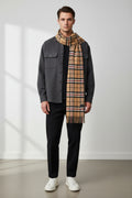 Vintage Burberry 100% Lambswool Scarf Classic Check Pattern beige  (Pre Loved)