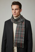 Vintage Burberry 100% Lambswool Scarf Classic Check Pattern gray  (Pre Loved)