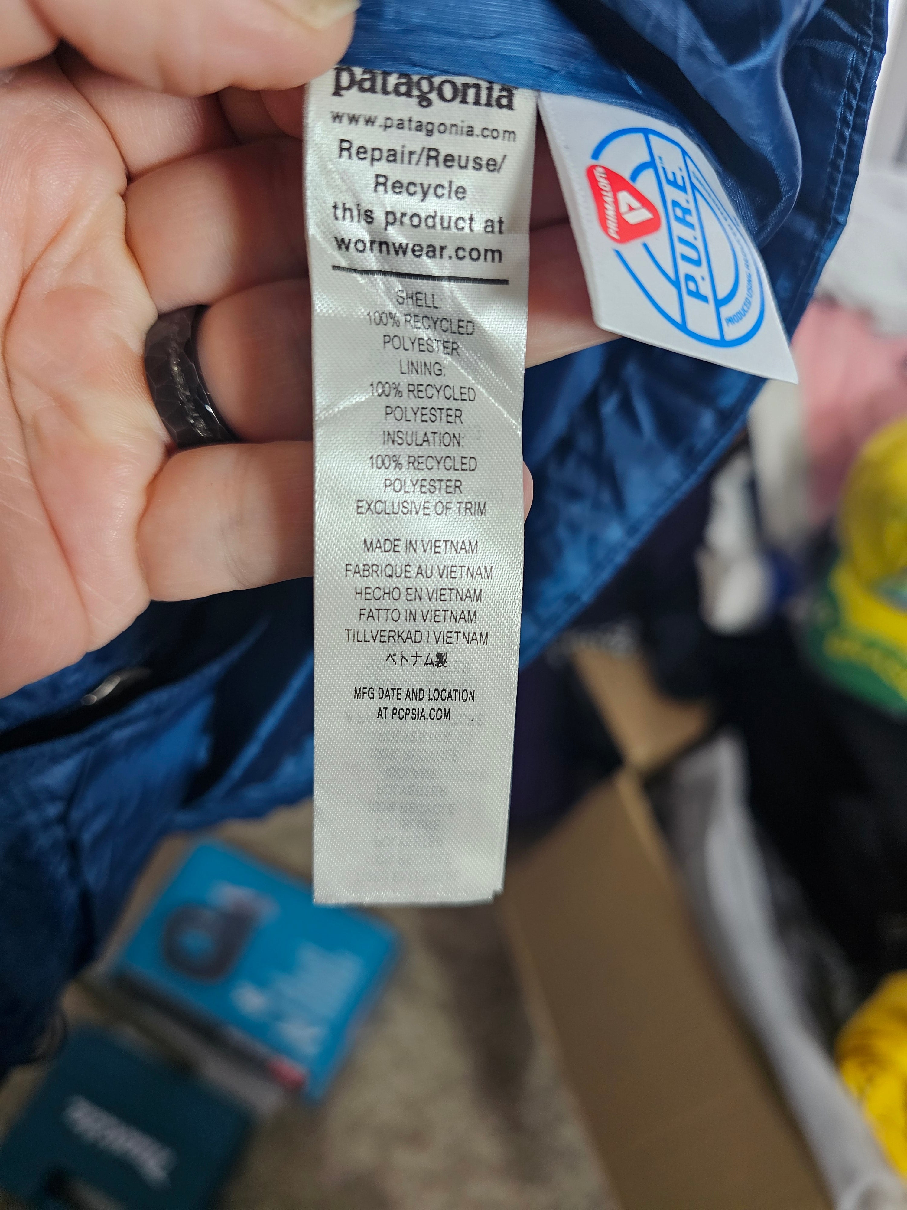 Patagonia  Puff Insulated Vest Small Blue Outdoors Gilet Size M Pre Loved