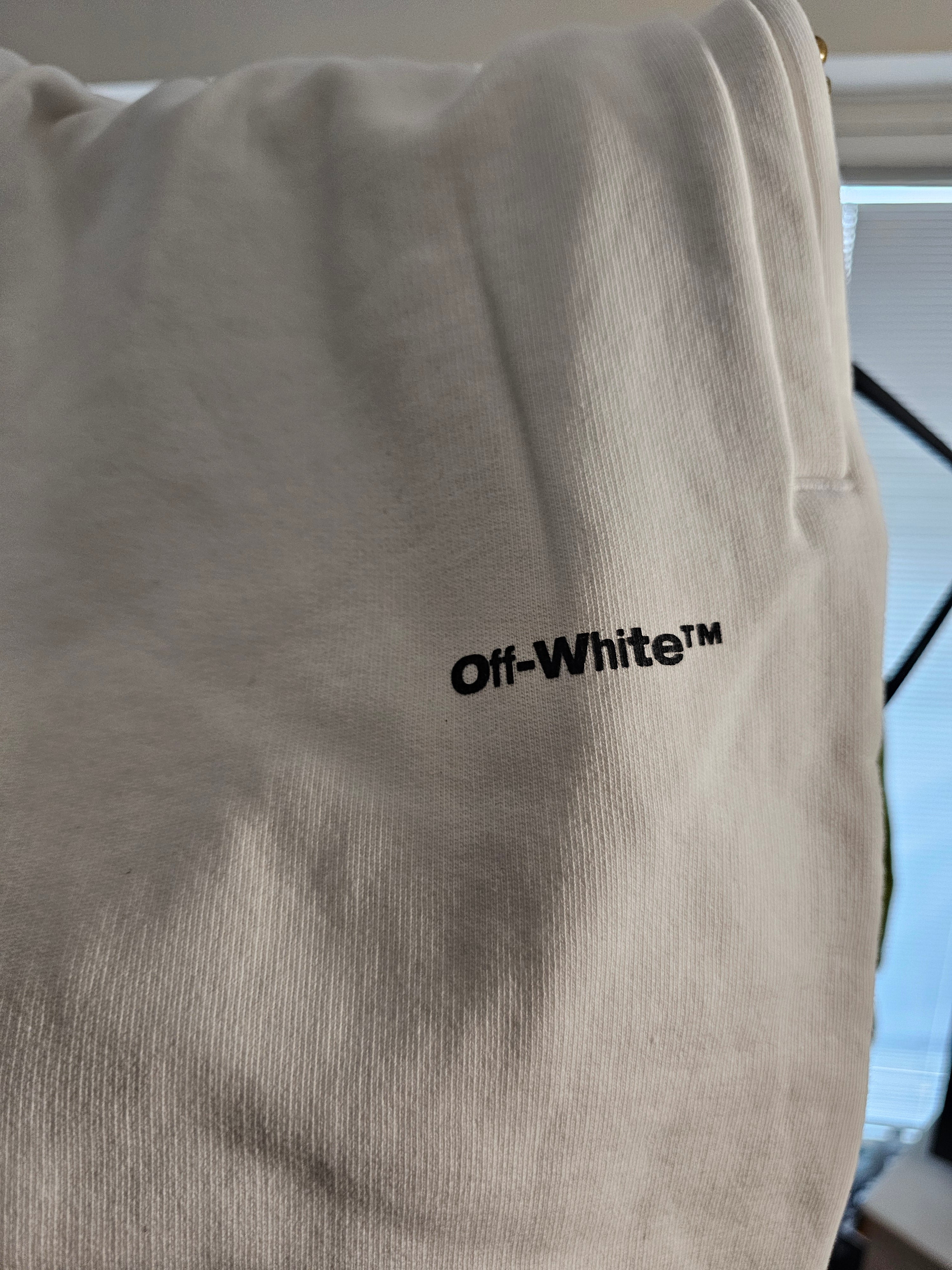 Off White  Men's Wave Swap Logo Print Slim Fit Joggers Size L