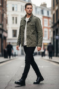 Levis Jacket Mens Medium Khaki Green Trucker Canvas Type 3 Chore Utility Casual (PreLoved)