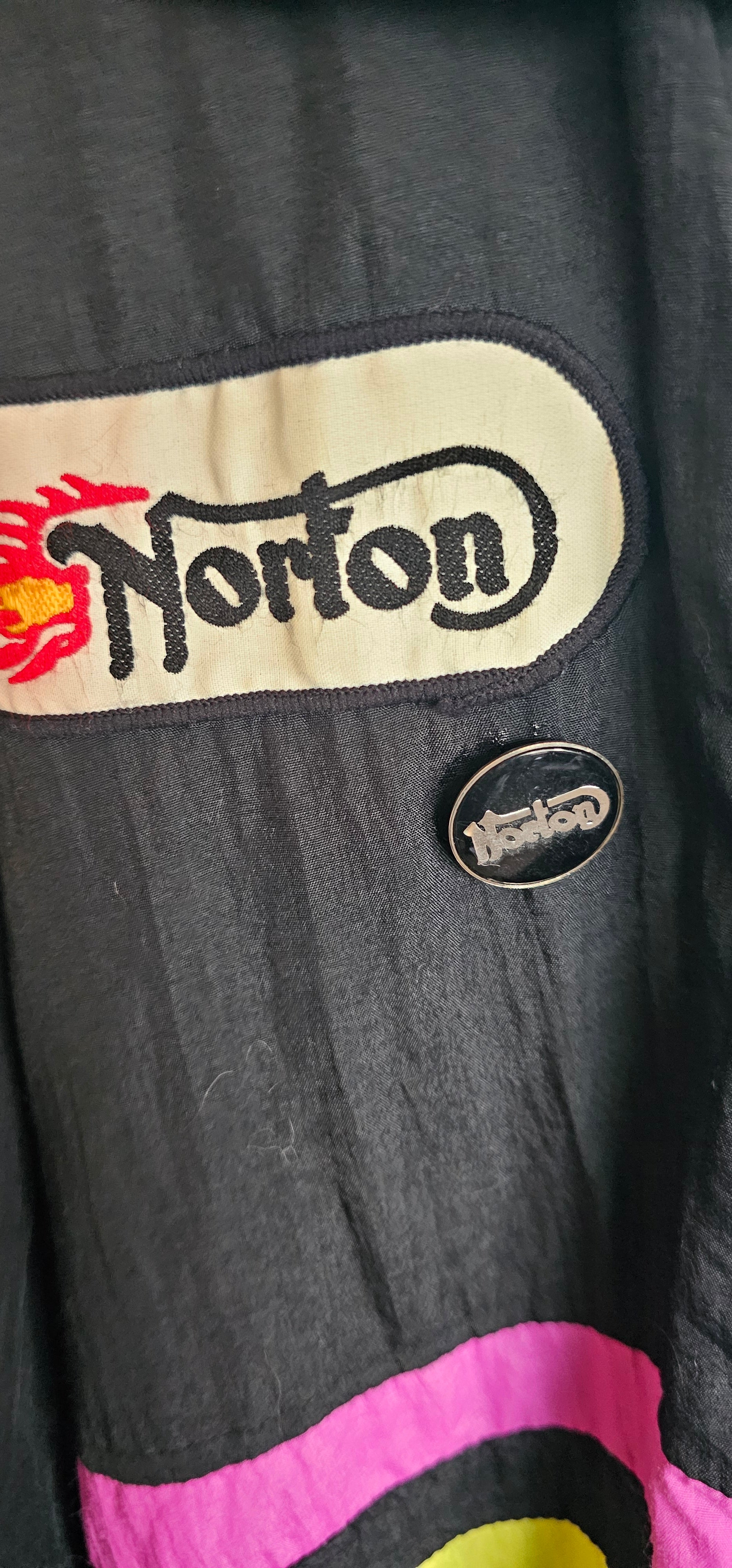 Vintage Size Medium Jacket with Norton Badges (Preowned)