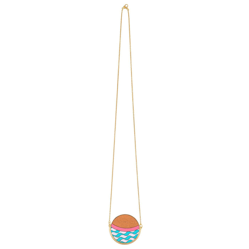 Island Recycled Wood Gold Necklace
