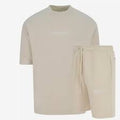 Blank Essentials Blank Puff Print T-shirt Short Set, Size L, summer sand