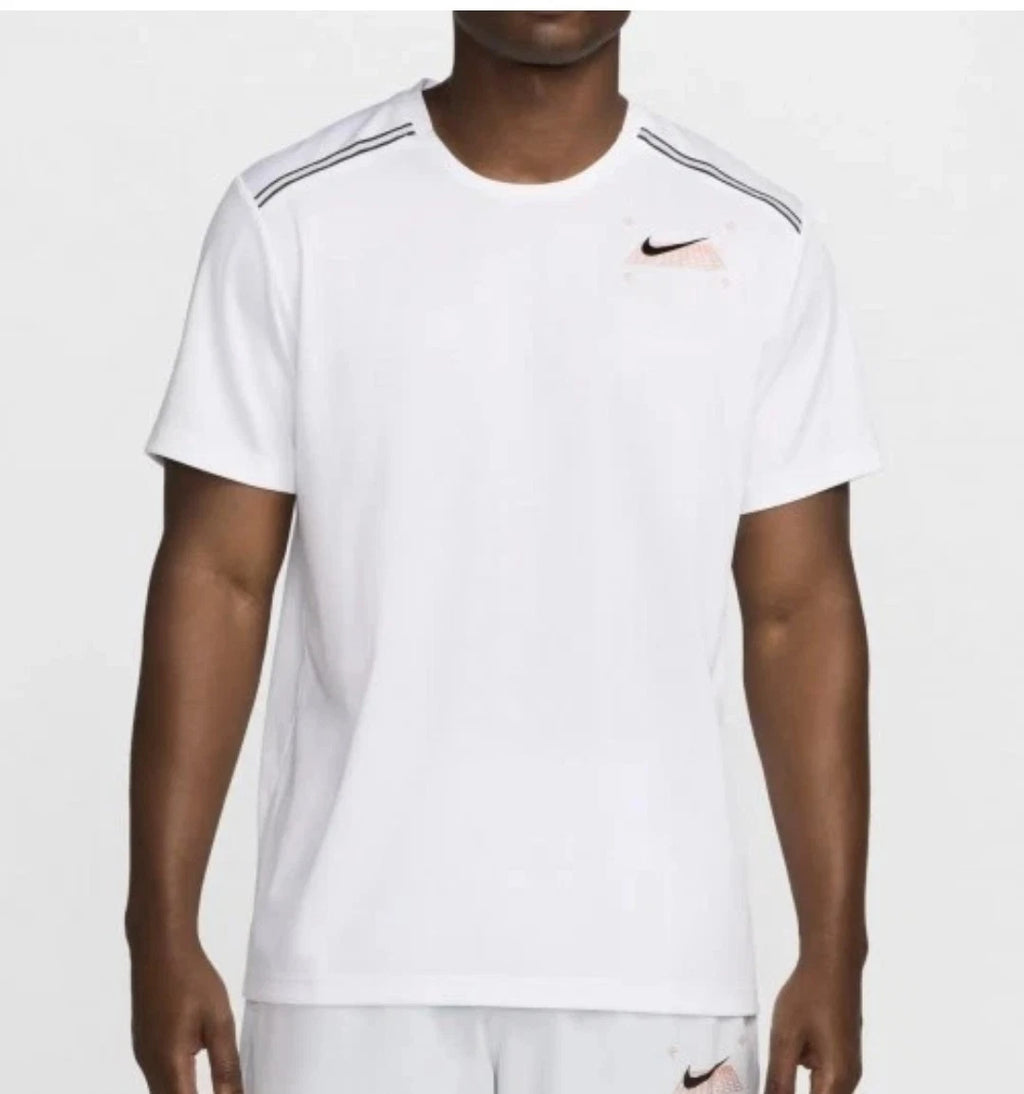 Nike Miler Graphic Training Top White Mens  Large