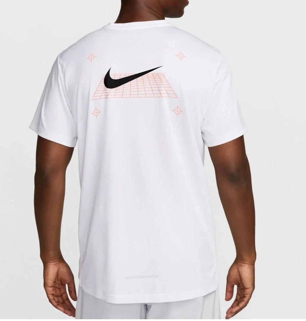 Nike Miler Graphic Training Top White Mens  Large